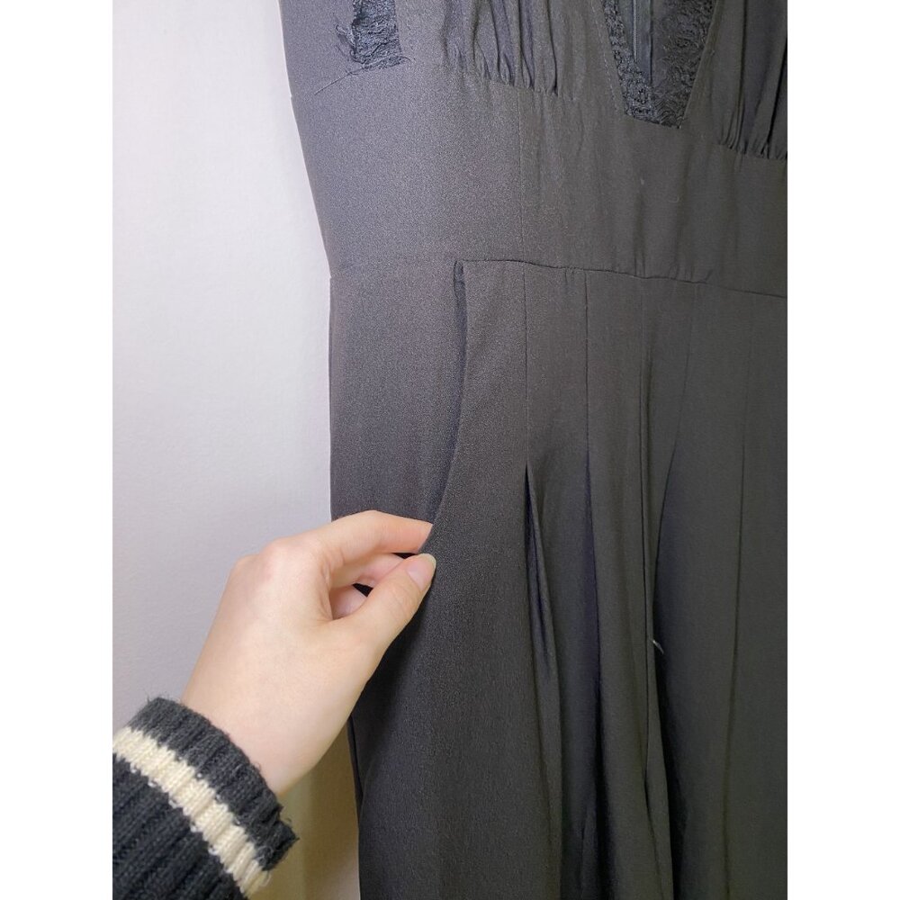 Mi Ami Black Jumpsuit Size Medium Sleek Minimalist One Piece Outfit Chic Evening - Picture 6 of 9